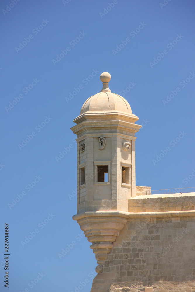 La Guardiola tower in Senglea, Malta. Three cities most attraction place