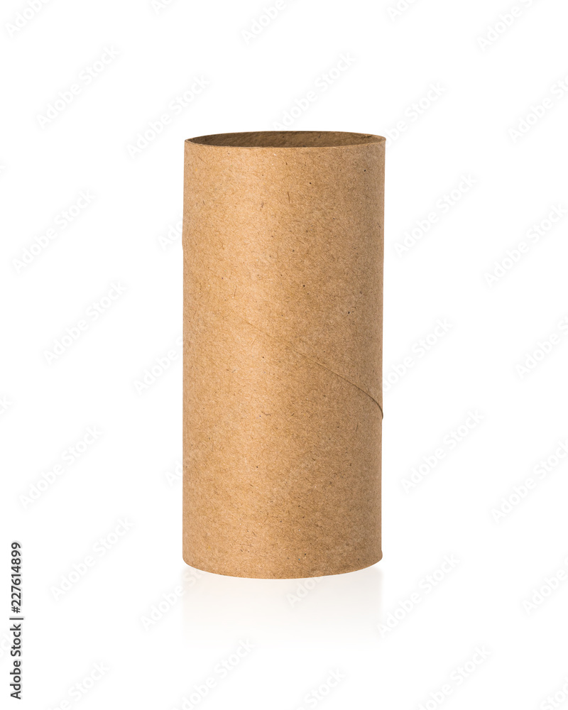 Brown tissues core isolated on white background. Empty paper roll or recycle cardboard. ( Clipping paths or cut out object for montage ) Brown tissues core isolated on white background. Empty paper roll or recycle cardboard. ( Clipping paths or cut out object for montage )