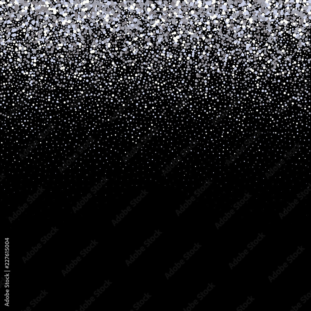 Silver glitter on dark background, falling particles. Vector Silver glitter on dark background, falling particles. Vector