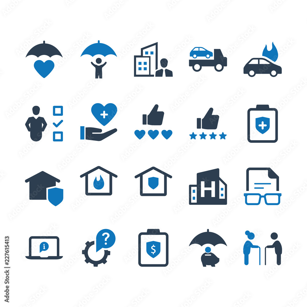 Insurance icons - set 3 Stock Vector | Adobe Stock
