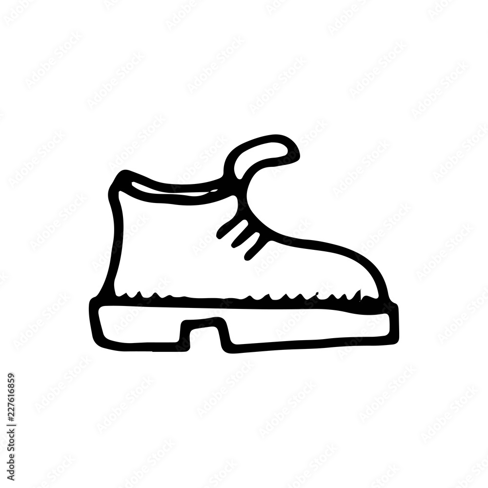 boot icon. sketch isolated object