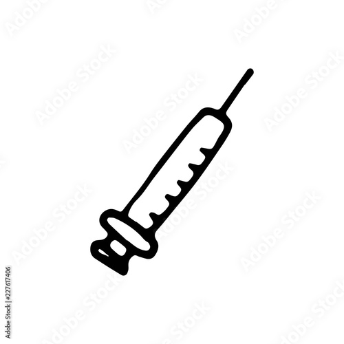 syringe medical icon. sketch isolated object