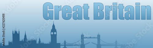 banner with the image of the sights of Great Britain