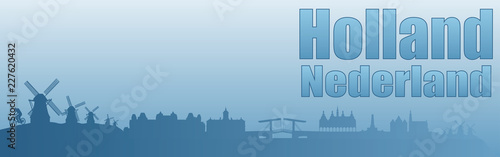 banner with the image of the sights of Holland