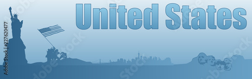banner with the image of the sights of the United States