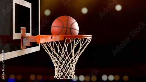 Wallpaper Mural A throw basketball ball in a ring on the background of spotlights Torontodigital.ca