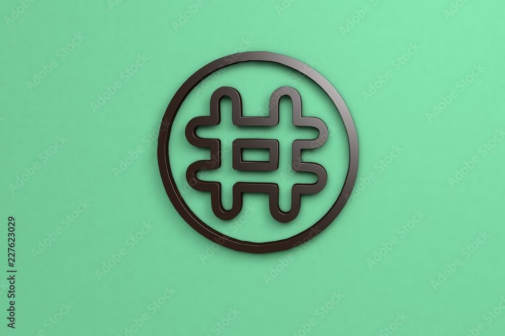 brown 3D illustration and green background brown 3D illustration and green background