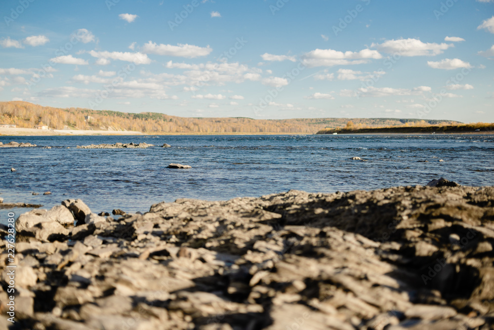 Quiet river water in the evening light background Quiet river water in the evening light background
