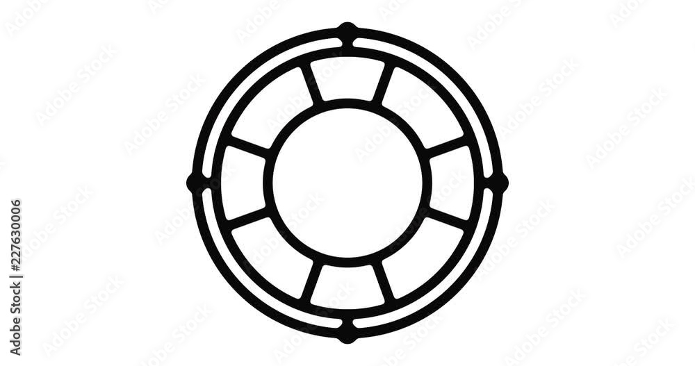 Lifebuoy line icon motion graphic animation with alpha channel. Lifebuoy line icon motion graphic animation with alpha channel.