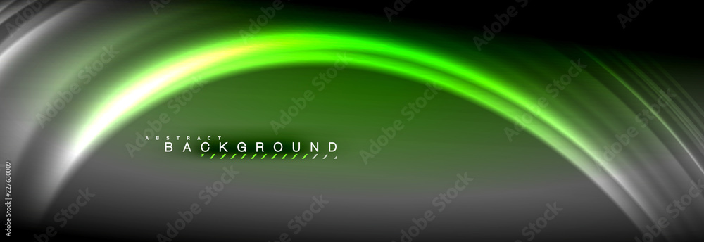 Neon glowing fluid wave lines, magic energy space light concept, abstract background wallpaper design Neon glowing fluid wave lines, magic energy space light concept, abstract background wallpaper design