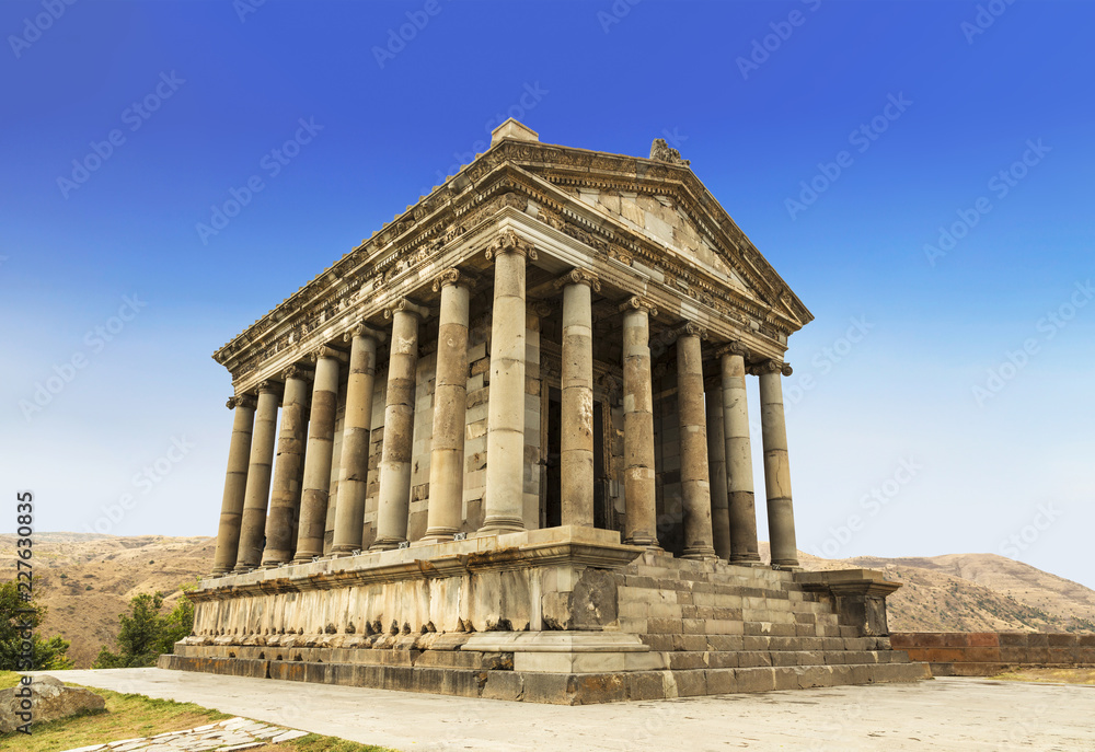 The temple of Garni - a pagan temple in Armenia was built in the first century ad by the Armenian king Trdat