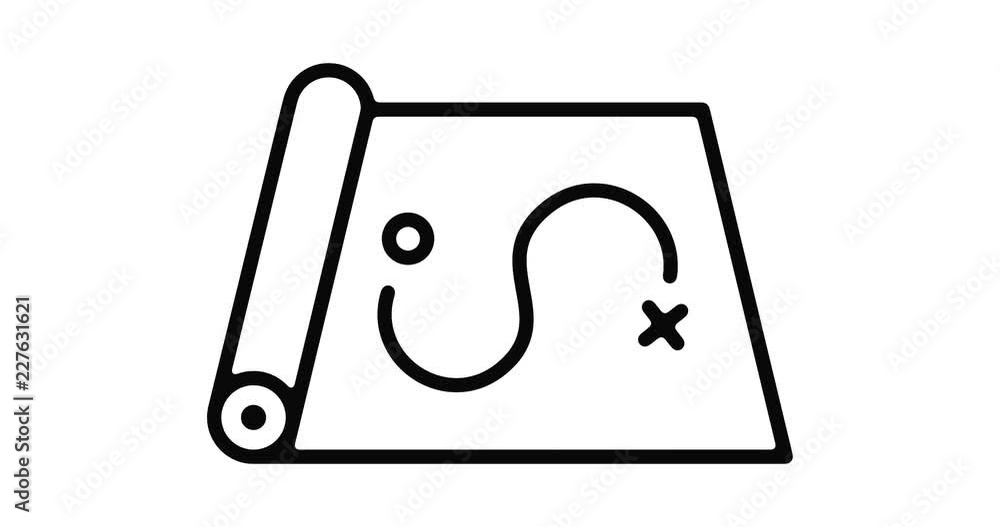 Map line icon motion graphic animation with alpha channel. Map line icon motion graphic animation with alpha channel.