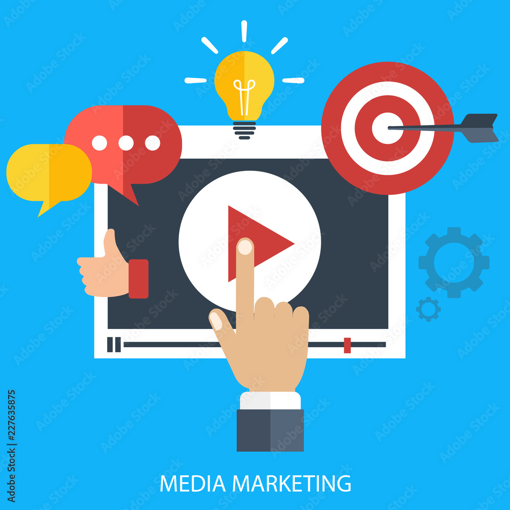 Media marketing concept. Flat vector illustration. Media marketing concept. Flat vector illustration.