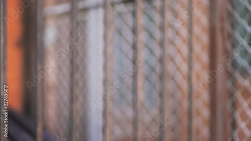 Wallpaper Mural Out of focus backdrop of chain link fence in urban alley Torontodigital.ca