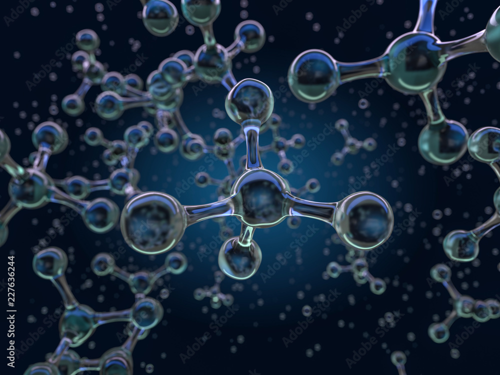 Illustration of molecule model. 3D