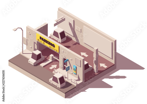 Vector isometric multistorey car parking