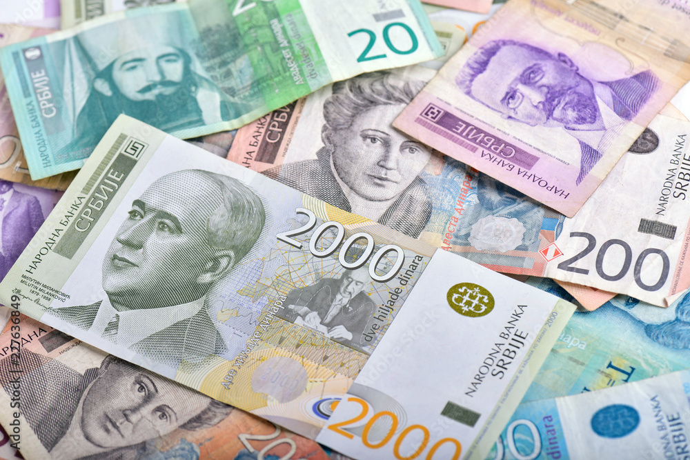 Obraz premium Serbian dinars banknotes