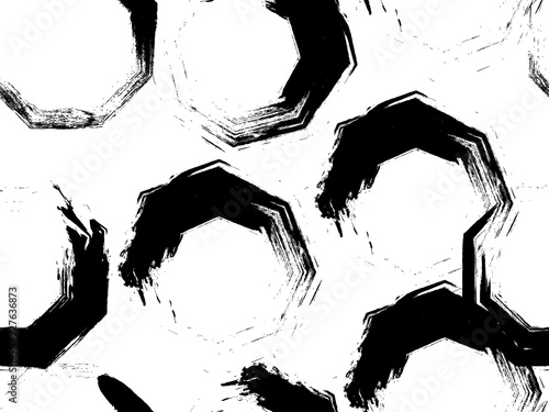 Abstract polygons in hand drawn style, seamless pattern image