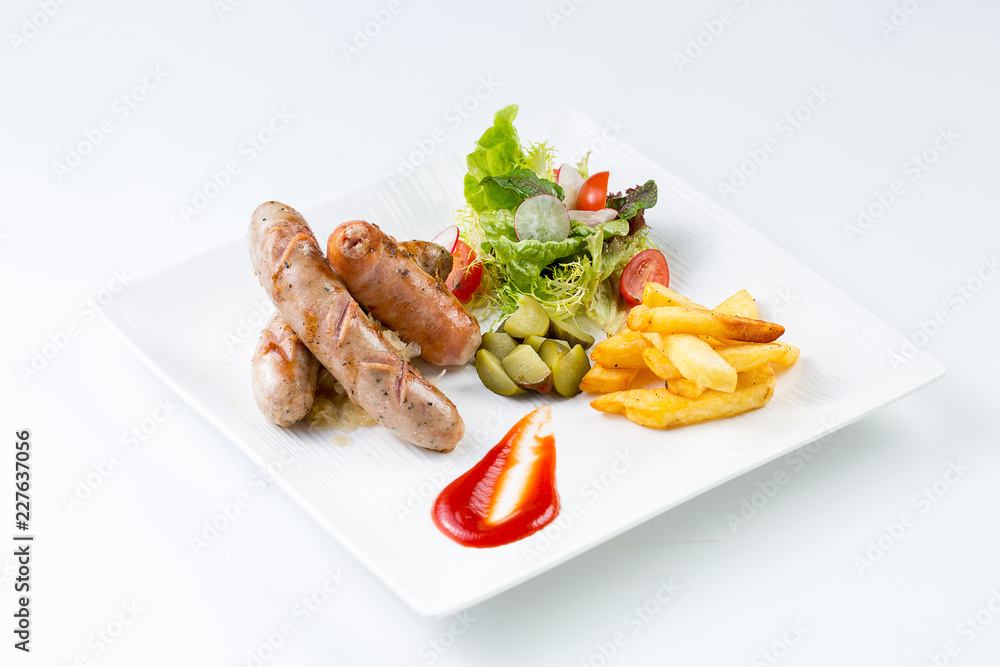 German barbecue sausage platter