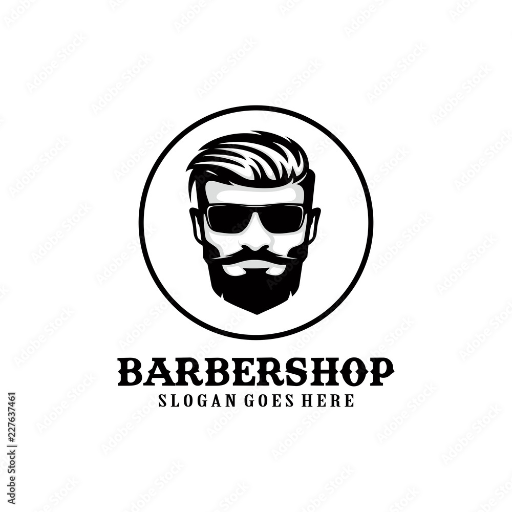 Barber shop logo template