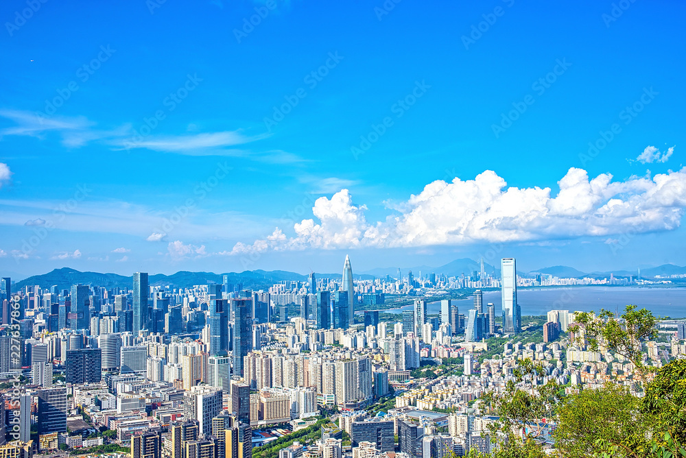 Obraz premium Shenzhen Nanshan District Houhai CBD Skyline/Shenzhen City Scenery