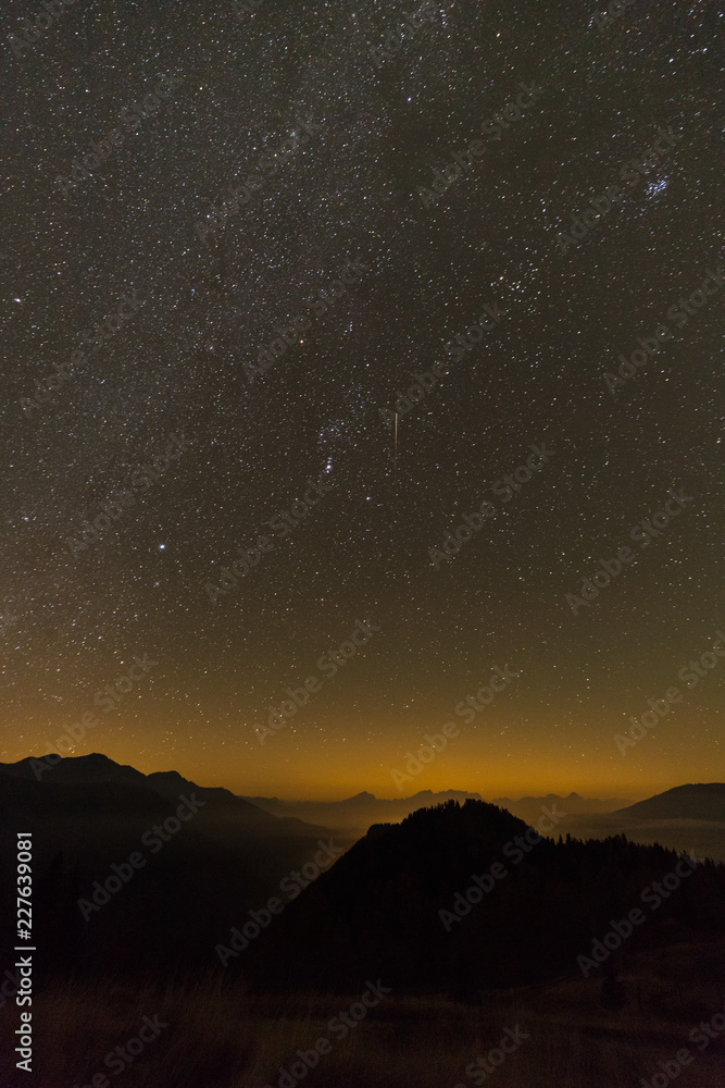 Starry Nightsky View At Mt. Mohar In National Park Hohe Tauern