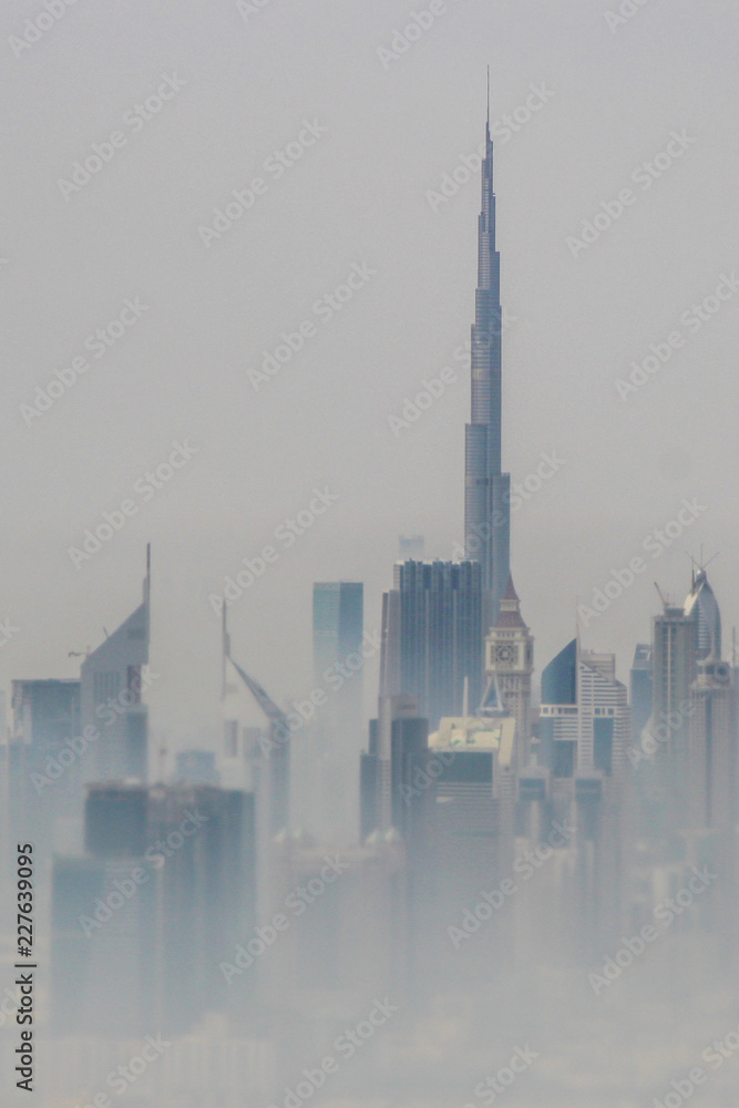 Aerial view of Dubai downtown