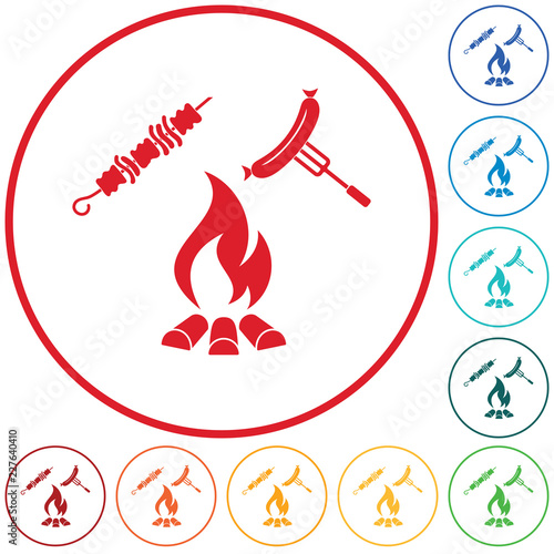 Grilled kebab and sausage icon