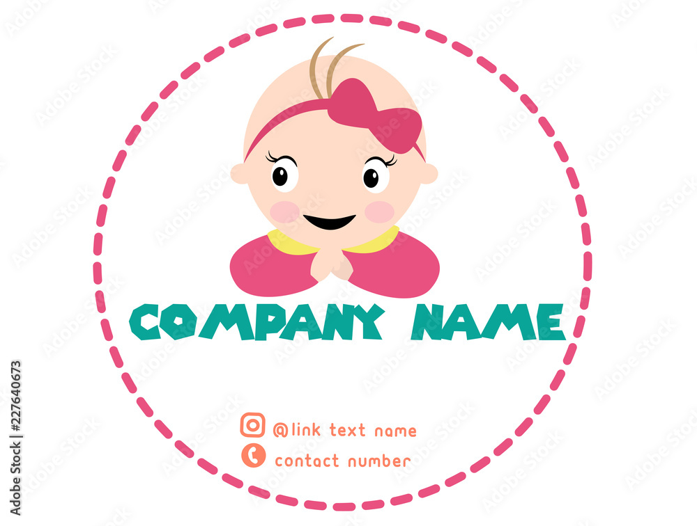 Fototapeta premium label design template for baby shop company. vector illustration