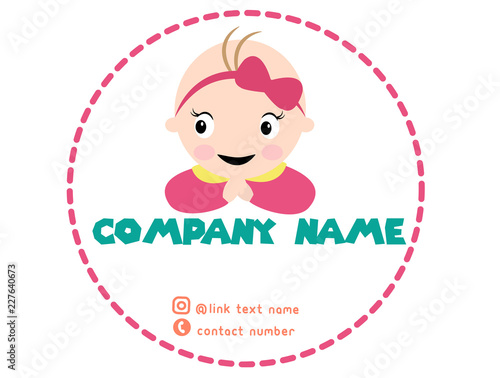 label design template for baby shop company. vector illustration