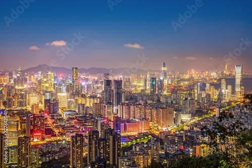 Shenzhen Bay Houhai CBD Shenzhen City Night Skyline