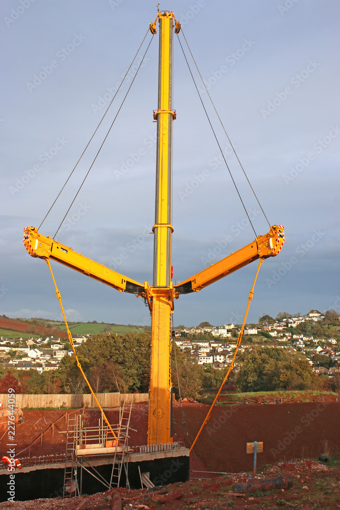 Fototapeta premium Crane working on a new bridge