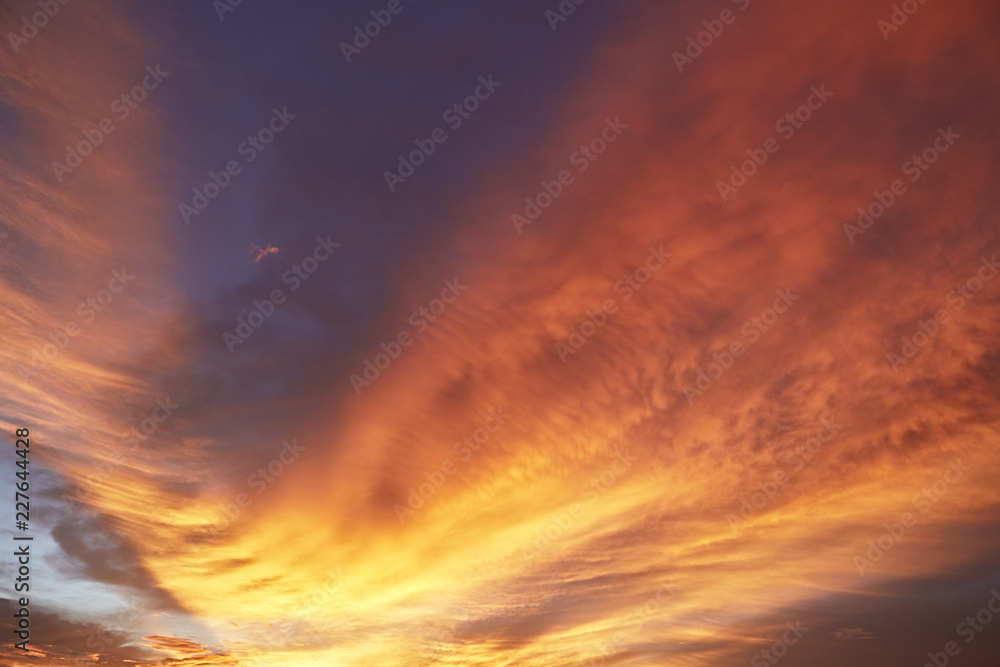 Naklejka premium Dramatic Sky and Sun Rays Background