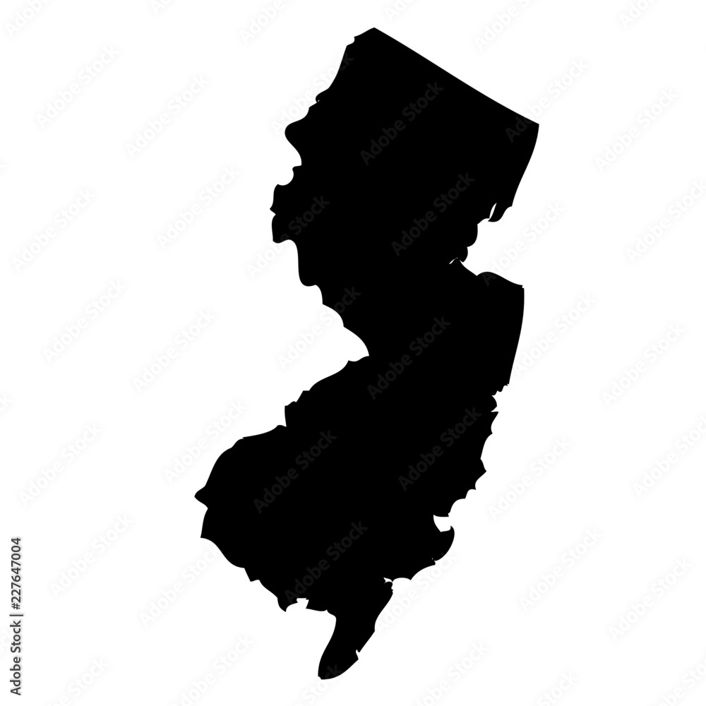 New Jersey - map state of USA - obrazy, fototapety, plakaty 