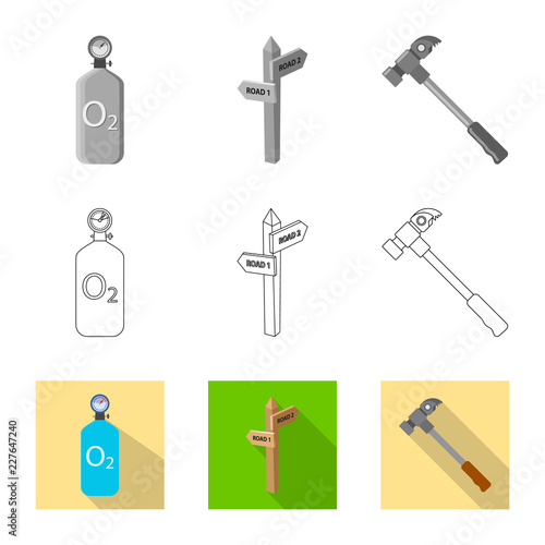 Vector illustration of mountaineering and peak logo. Collection of mountaineering and camp stock vector illustration.