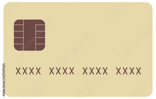 beige generic credit card icon with fake number