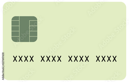 Green generic credit card icon with fake number