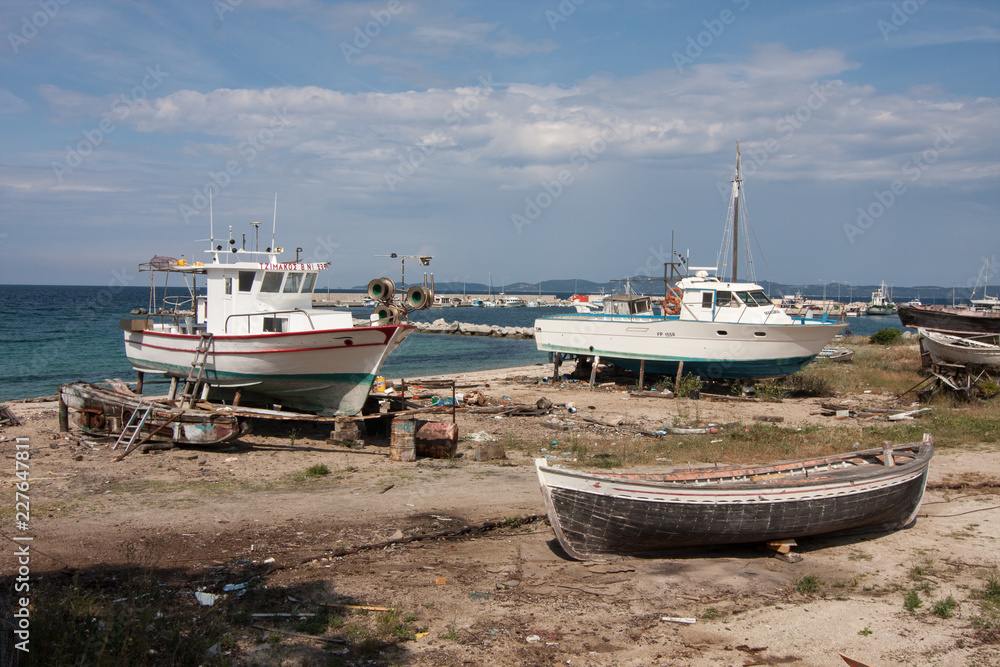 Bootswerft für kleine Schiffe am Mittelmeer, Griechenland