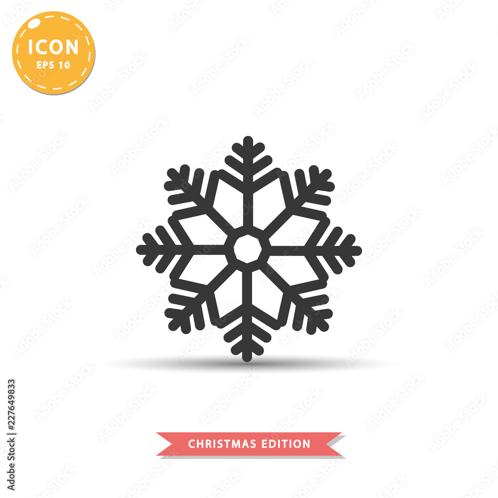 Snowflake icon simple flat style vector illustration. Snowflake icon simple flat style vector illustration.