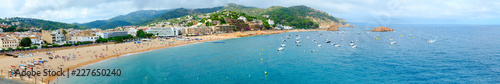 Beautiful panoramic view from above on resort town of Tossa de Mar, Costa Brava, Spain