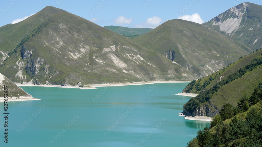 Lake Kezenoy-am in the Caucasus Mountains of Chechnya in Russia. 