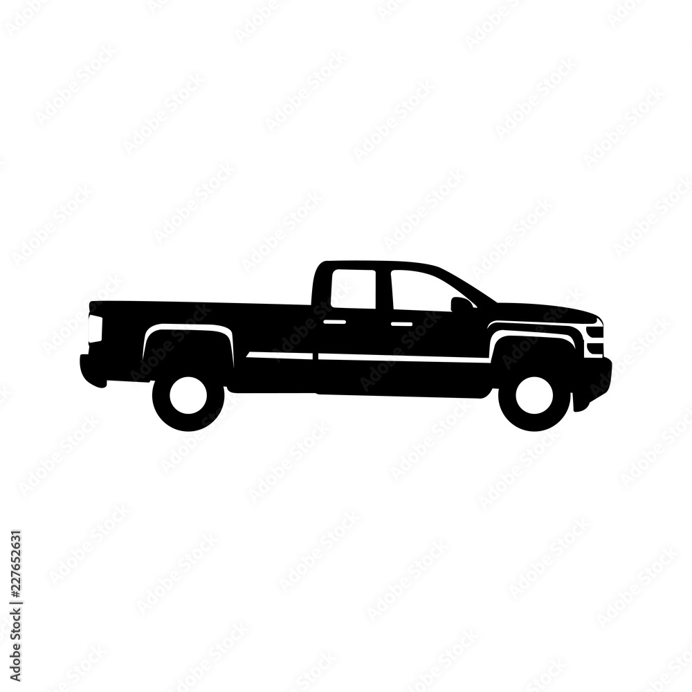 truck pick up vector silhouette. truck logo icon Stock Vector | Adobe Stock