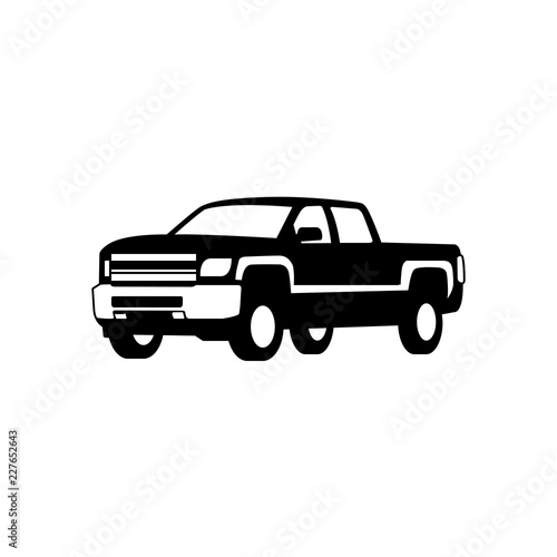 truck pick up vector silhouette. truck logo icon