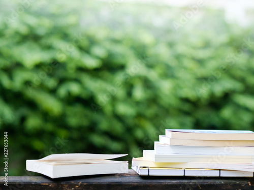 Old books on a wooden