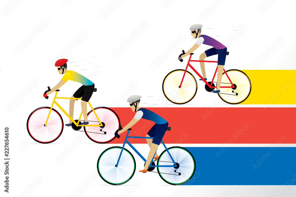 Obraz premium Athlete cyclist background. Vector illustration of cycling race concept