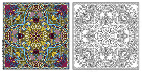 coloring pages, coloring book for adults, authentic carpet desig