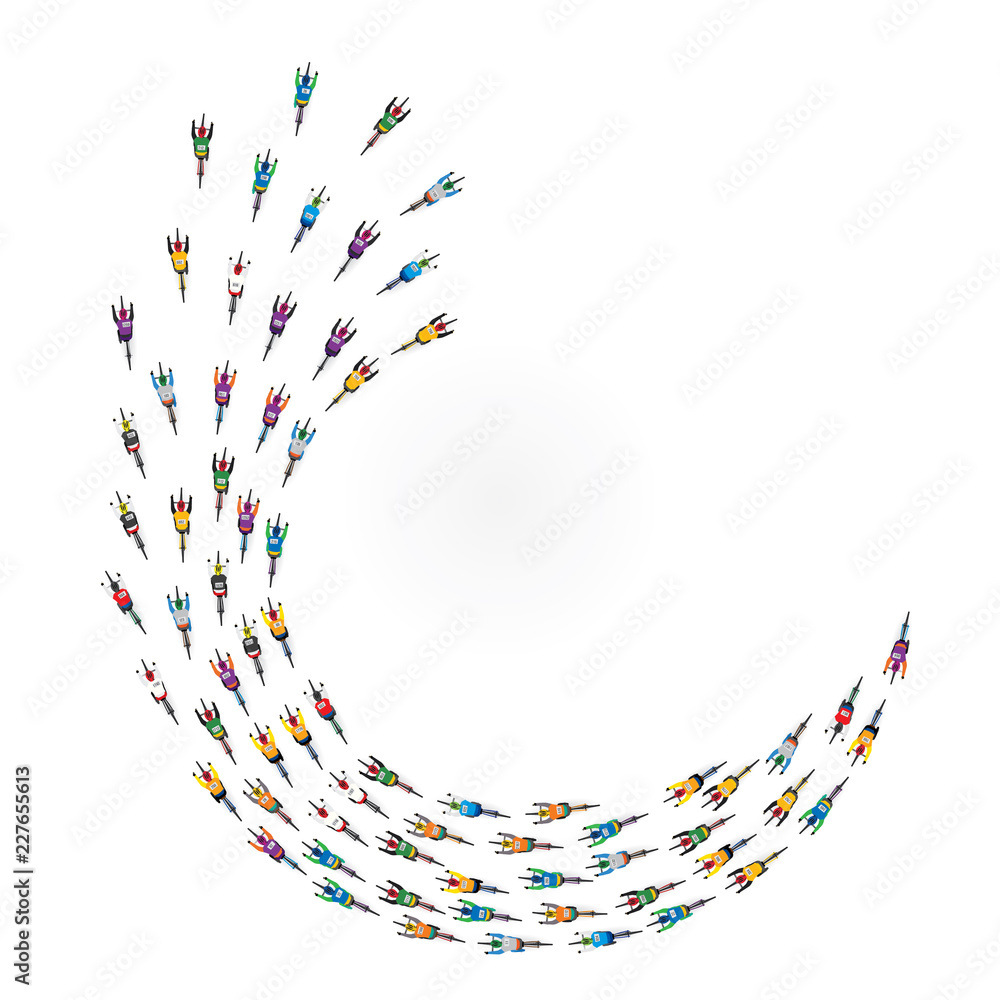 Obraz premium Top view of racing bicycle. Vector illustration