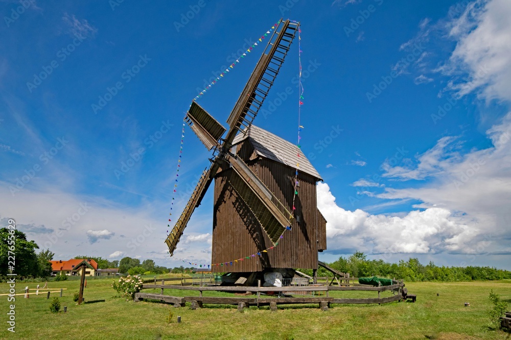 Alte Bockwindmühle Zwochau, Landkreis Nordsachsen, Sachsen, Deutschland