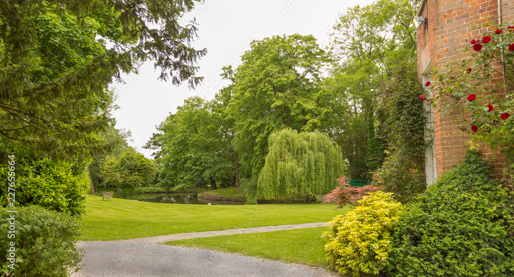English country garden in summer. English country garden in summer.