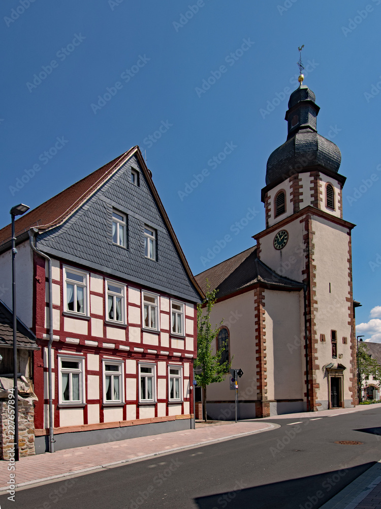 In der Altstadt von Stockstadt am Main, Unterfranken, Bayern, Deutschland 